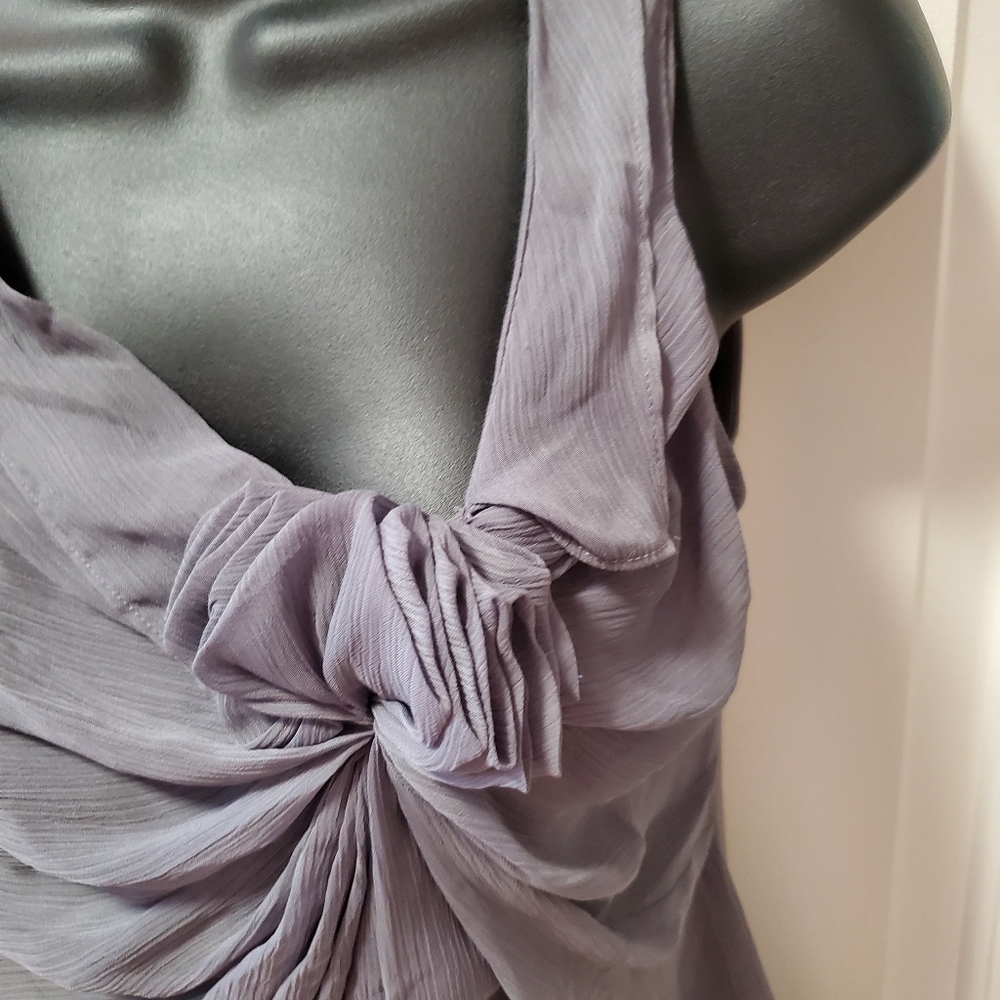 New York & Company Sleeveless Ruched Chiffon Top - Picture 8 of 13